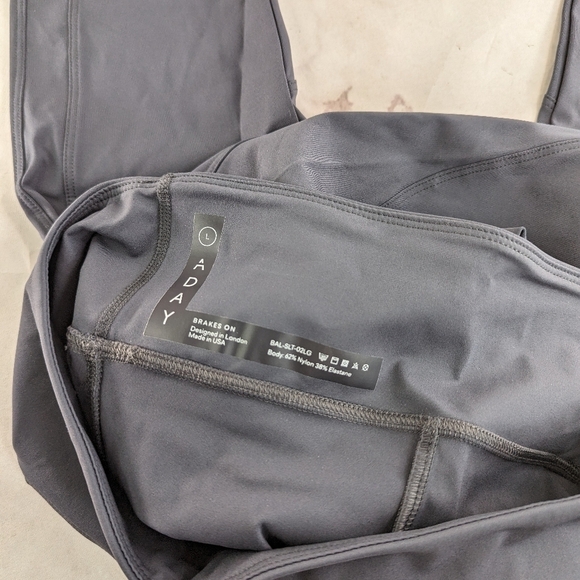 ADAY Leggings Women Large Grey Brakes On Pant Pull On A Day High Rise Crop Ankle - Picture 4 of 11